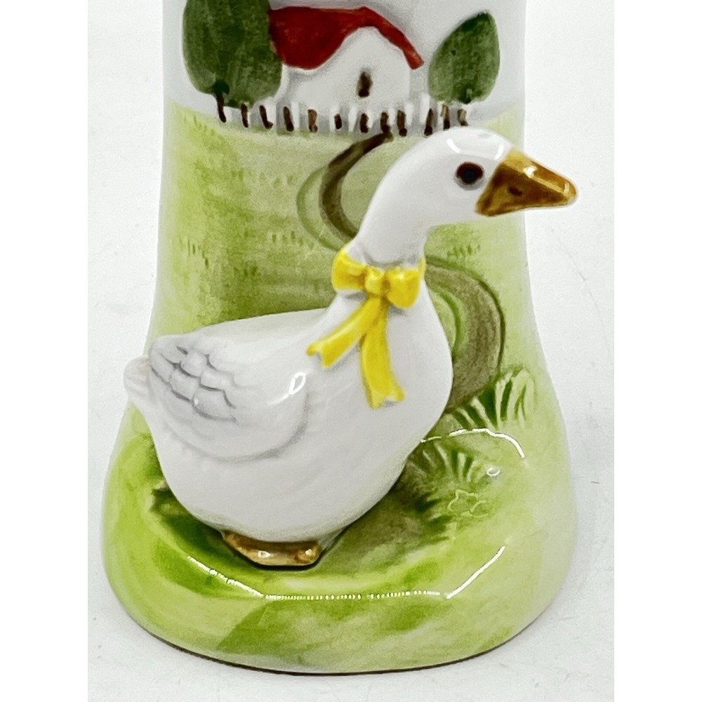 Otagiri Hand Painted Duck Goose Bud Vase 3D VTG Japan Dated 1983 Country Farm